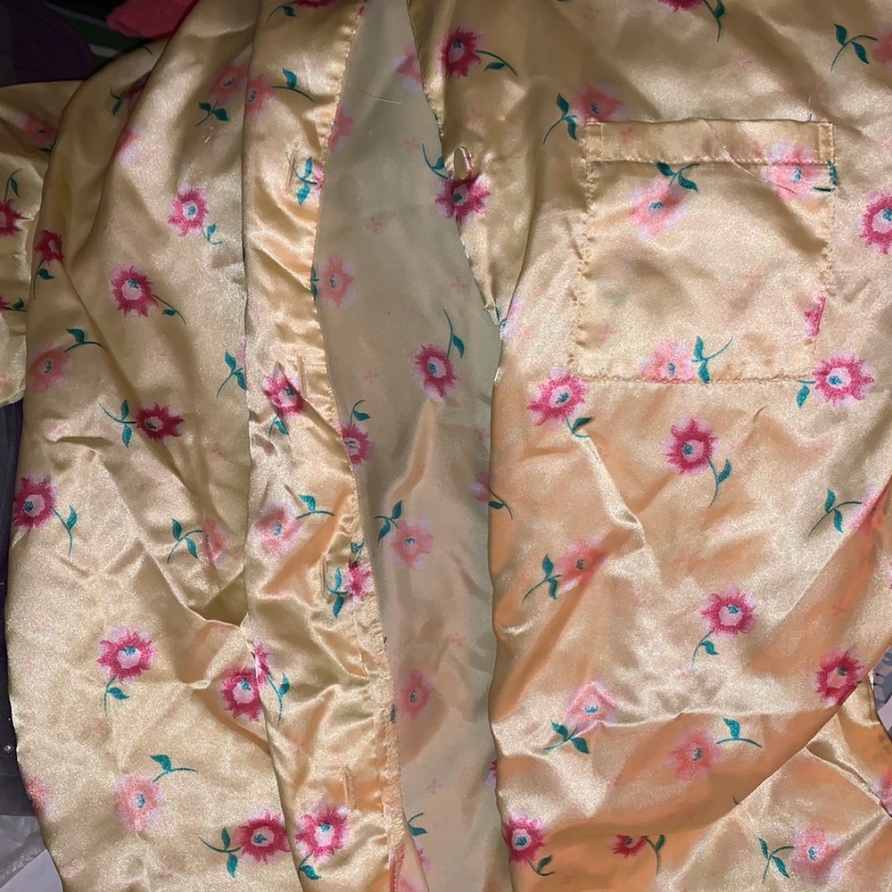 Yellow silky night gown size L